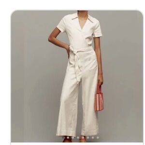 Maeve the Collette Linen Wrap Jumpsuit with tie Size 6